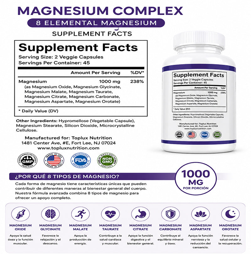🌿MAGNESIUM COMPLEX® ORIGINAL PRÉMIUM 8 EN 1